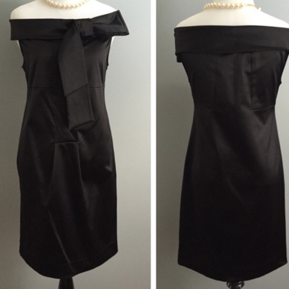 Diane von Furstenberg “PIA” Satin Cocktail Dress Black SZ 2 - Picture 2 of 6